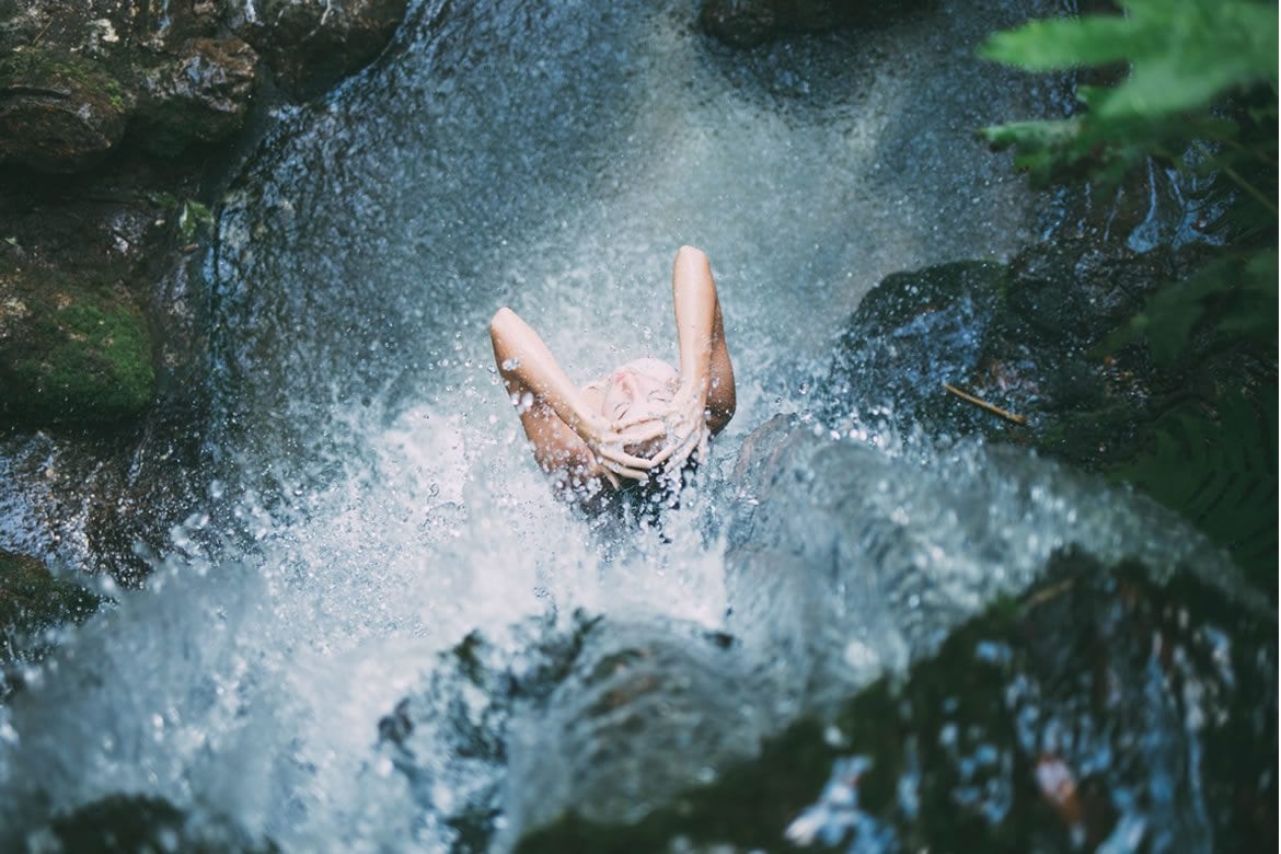 cold shower waterfall
