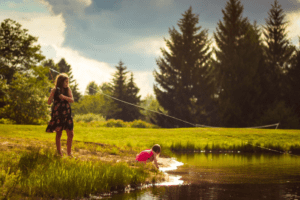 playing outdoors